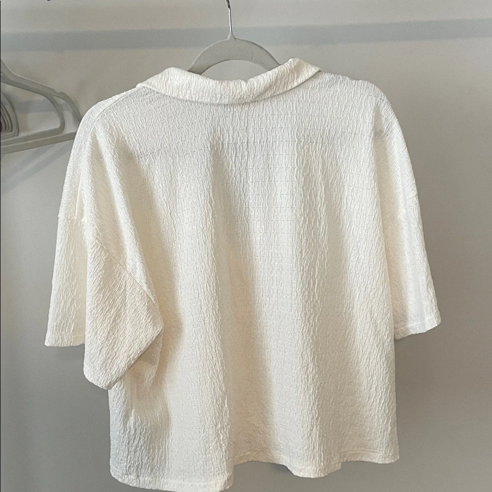 🤍 Madewell Off-White Textured Button-Down Shirt 🤍 - Picture 5 of 5